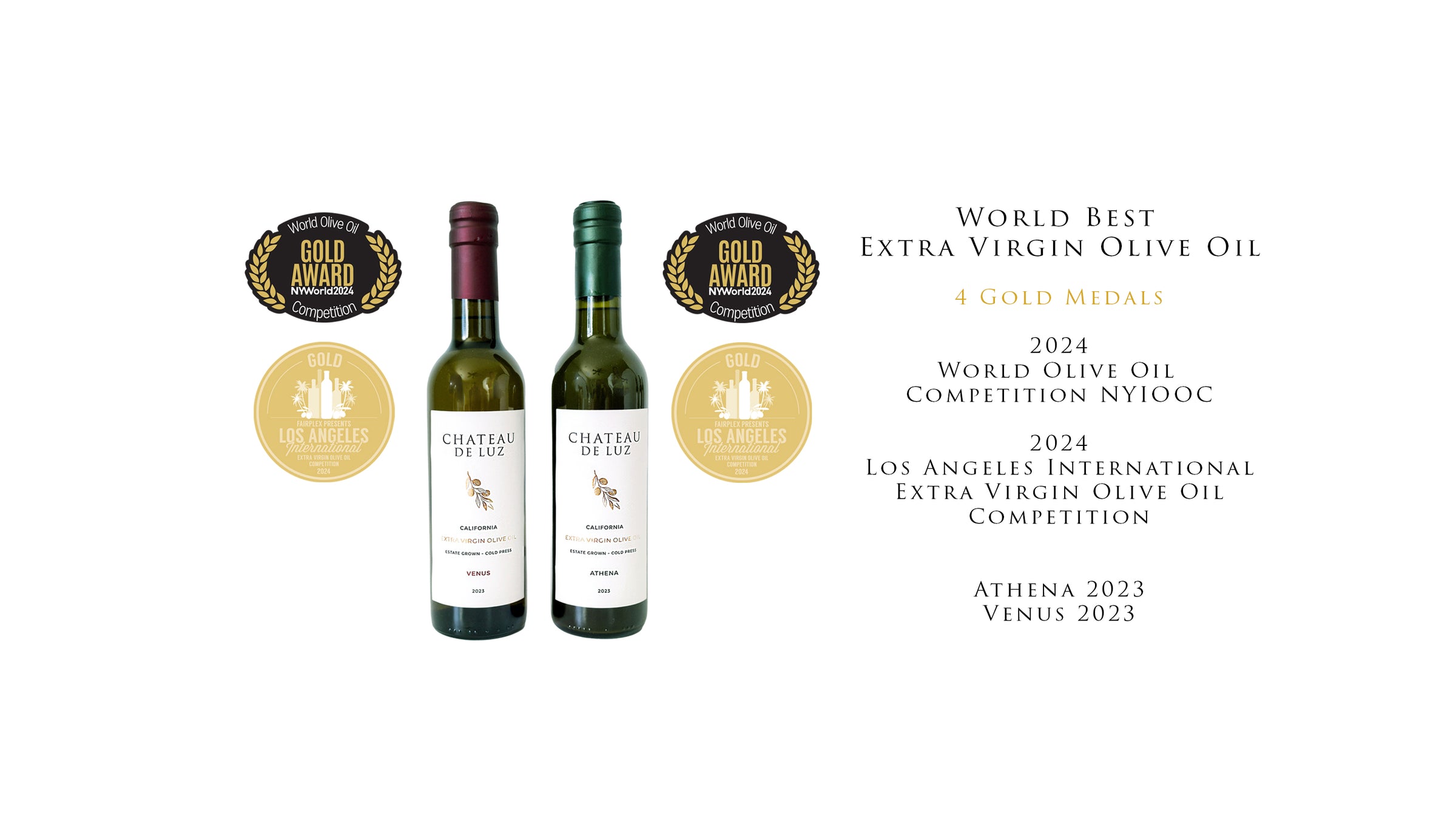 World Best Extra Virgin Olive Oil - Chateau de Luz California